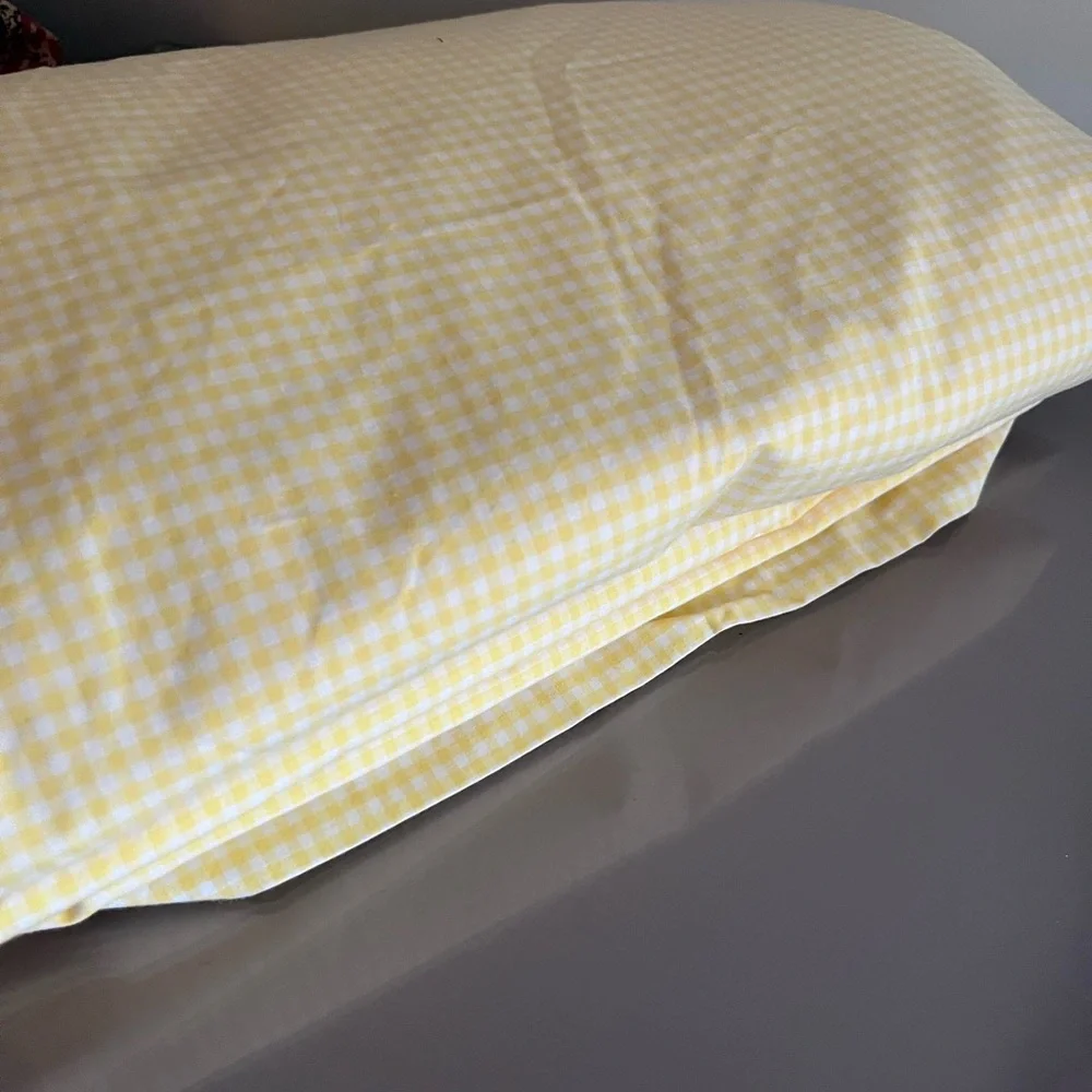 Pottery Barn Kids Yellow Checkered Duvet Cover